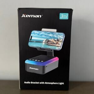 Jieman L35 3‑in‑1 Bluetooth Speaker Phone Stand w/ Sound‑Reactive LED Lights NIB